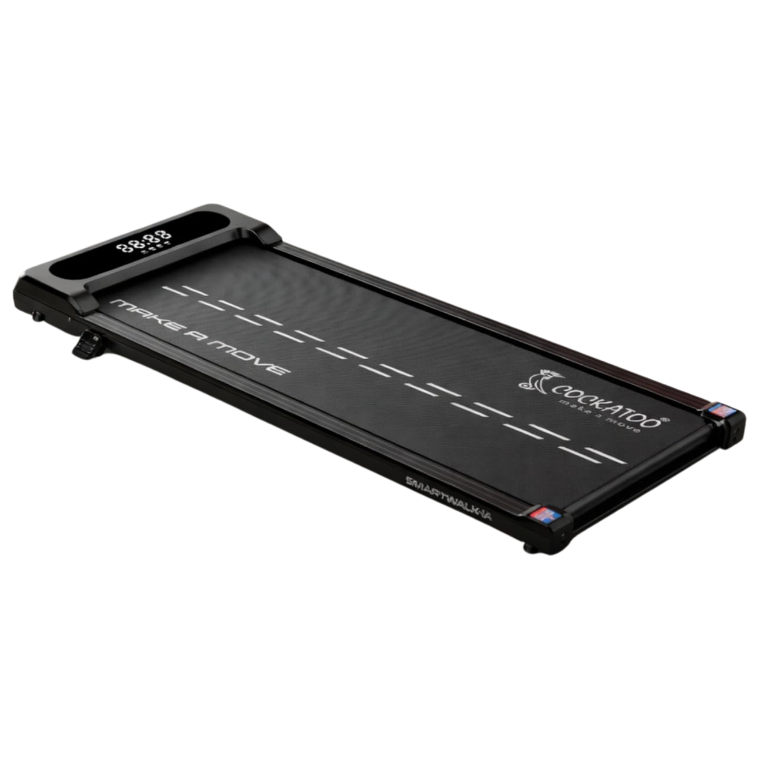 Foldable walking pad showing ultra-thin compact design ideal for small spaces and easy storage